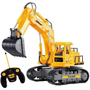 Top Race 7 Channel Full Functional RC Excavator (TR-111), Yellow/Black - 1 of 4