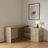 HomeRoots 60" Natural L Shape Computer Desk With Three Drawers - 2 of 4