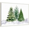 Amanti Art 33"x23" Three Christmas Trees by Rosana Laiz Blursbyai Framed Canvas Wall Art - 2 of 4