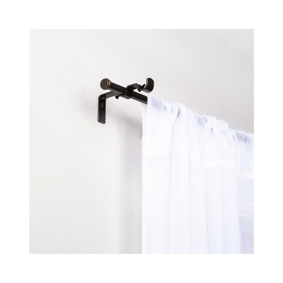 Oil Rubbed Bronze Adjustable Double Curtain Rod Kit