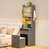 Vlsrka Vanity Table With LED Light and Jewelry Mirror Cabinet - 2 of 3