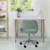 40" Home Office Computer Desk with Metal Base Marble/Brass - Teamson Home: Veneer Top, No Storage, Assembly Required - 2 of 4