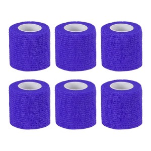 Unique Bargains Self-Adhesive Elastic Breathable Bandage Athletic Tapes 6 Rolls 1" x 177" - 1 of 4
