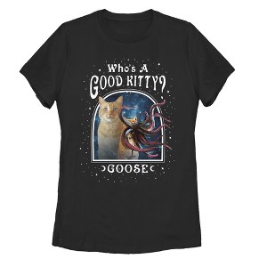 Women's Marvel Captain Marvel Good Goose Cat T-Shirt - 1 of 3