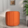 SEYNAR Modern Velvet Curved Swivel Accent Barrel Chair with Metal Base - 4 of 4