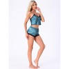 INSPIRE CHIC Women's Lounge Lace Sleeveless Removable Chest Cushion Cami and Shorts Pajama Set - 3 of 4