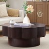Airsurfer Medium Dark Walnut Coffee Table Modern Aesthetic Wooden Coffee Table Storage Furniture for Living Room Decor - 3 of 4