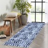 Boho Area Rugs Washable Rug Moroccan Rug Modern Geometric Traditional Rug, 2' x 6' Blue - 2 of 4