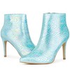 Perphy Women's Snakeskin Printed Pointed Toe Stiletto Heel Ankle Boots - 2 of 3