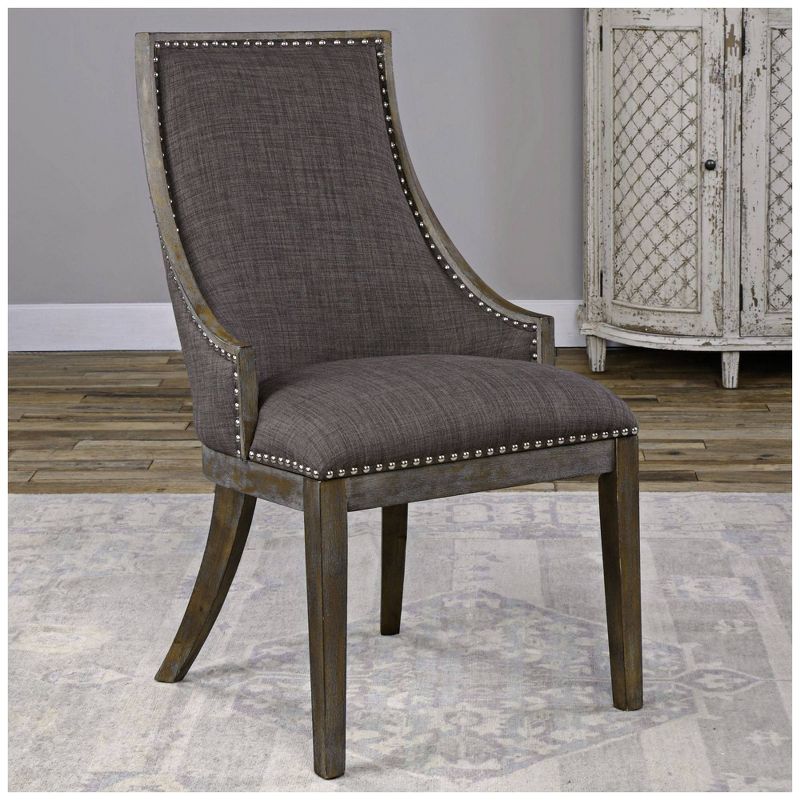 Uttermost Aidrian Charcoal Gray Fabric Accent Chair, 3 of 5