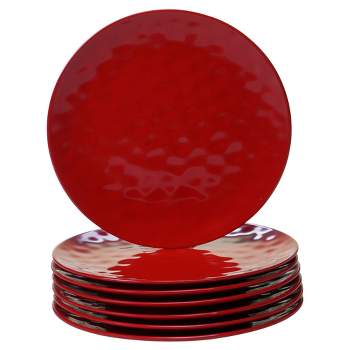 Certified International Solid Color Melamine Dinner Plates 11" Red - Set of 6