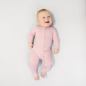 Larkspur Baby Zip Romper in Rose - 1 of 3