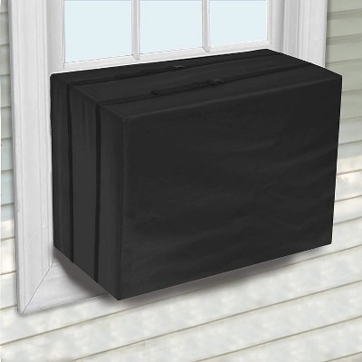 Akefit Window Air Conditioner Cover Dual Mesh Oxford Waterproof Black 21in