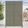 PexFix 72" x 47" Louvered Metal Privacy Screen Freestanding Outdoor Divider Panel for Patio Deck Balcony Heavy Duty Base Weatherproof Army Green - 2 of 4