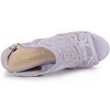Allegra K Women's Open Toe Platform Heel Lace Wedges Sandals - 4 of 4
