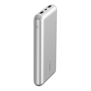 Belkin 20000mAh Power Bank 15W USB-A + USB-C - Silver - 1 of 4