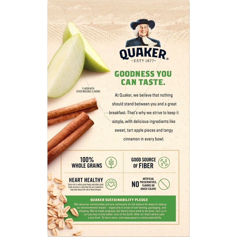 Quaker Instant Oatmeal Apple Cinnamon - 8ct/12.1oz, 3 of 6