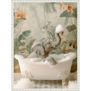 Amanti Art Elephant Bubble Bliss by Niky Rahner Framed Canvas Wall Art - 1 of 4