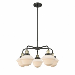 Oxford - 5 Light Stem Hung Chandelier In Art Deco Style-13.5 Inches Tall and 24.5 Inches Wide - 1 of 1