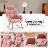 Ridstar Pink Teddy Fabric Upholstered Nursery Rocking Glider Chair Accent Armchair Padded Seat with High Backrest for Living Room Bedroom - 4 of 4