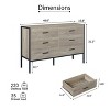 TIRAMISUBEST 6-Drawer Wood Dresser in Gray - Storage Cabinet for Bedroom or Living Room Organization - 4 of 4