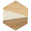 Dainty Home Wood And Resin Designed 4" Hexagon Coaster Set Of 4 - 2 of 3