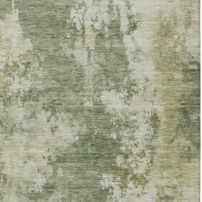 HomeRoots 9' X 12' Sage And Beige Abstract Washable Indoor Outdoor Area Rug
