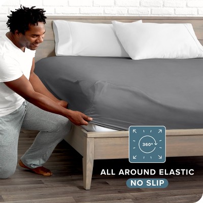 Queen Gray Ultra-Soft Microfiber Deep Pocket Fitted Sheet