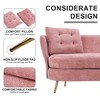 Loveseat Sofa Upholstered Couch with Golden Metal Legs,White/ Yellow/Orange/Blue/Gray/Black/Pink, 4W-ModernLuxe - 4 of 4