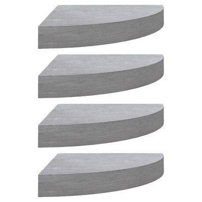 vidaXL Wall Corner Shelves 4 pcs Concrete Gray 13.7"x13.7"x1.4" MDF
