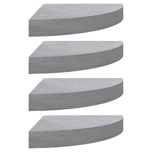 vidaXL Wall Corner Shelves 4 pcs Concrete Gray 13.7"x13.7"x1.4" MDF - 1 of 1