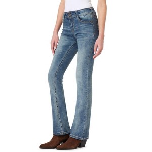 WallFlower Women's Luscious Curvy Bootcut Mid-Rise Insta Stretch Juniors Jeans (Standard and Plus) - 1 of 4