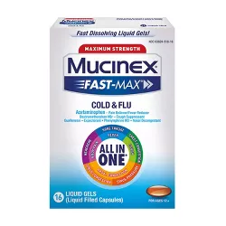 Mucinex Fast-Max Cold & Flu Relief Liquid Gels - Acetaminophen - 16ct