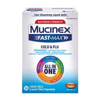 Mucinex Max Strength Cold & Flu Medicine - Liquid Gels - 16ct
