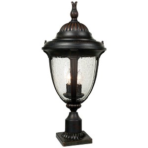 John Timberland Casa Sierra Vintage Rustic Outdoor Post Light Bronze with Pier Adapter 24 1/2" Clear Seeded Glass for Exterior Barn Deck House Porch - 1 of 4