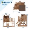 Outdoor Wooden Playhouse with Climbing Wall, 2 Story Wooden Playhouse with Step Ladder, Elevated Modern Cedar Playhouses Kids - 3 of 4