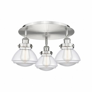 Olean - 3 Light Flush Mount In Art Deco Style-8 Inches Tall and 18.25 Inches Wide - 1 of 1
