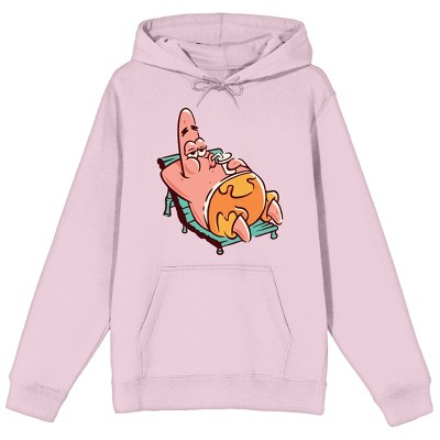 Spongebob Squarepants Patrick Star Lounging Adult Pink Hoodie