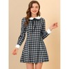 Allegra K Women's Peter Pan Collar Fit and Flare Mini Plaid Tartan A Line Dresses - 2 of 4