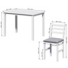 5 Piece Dining Table Set, Dining Room Table Set With Rectangle Table, 4 Upholstered Stools, Rubber Wood Space Saving Table Chair Set For Dining Room - 2 of 4