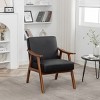 FONTOI Living Room Accent Upholstery Oversized Arm Chairs Classic Mid-Century Modern Comfy Single Sofa Chair, Black 30.31"* 26.37"*31.88" - 2 of 4