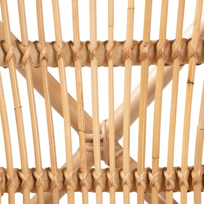 Natural Brown Rattan Cane Low Back Side Chair