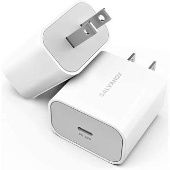 Galvanox 20W USB-C Wall Charger Plug -Perfect for Cell Phones & Tablets Designed for Fast Charging - 2 Pack