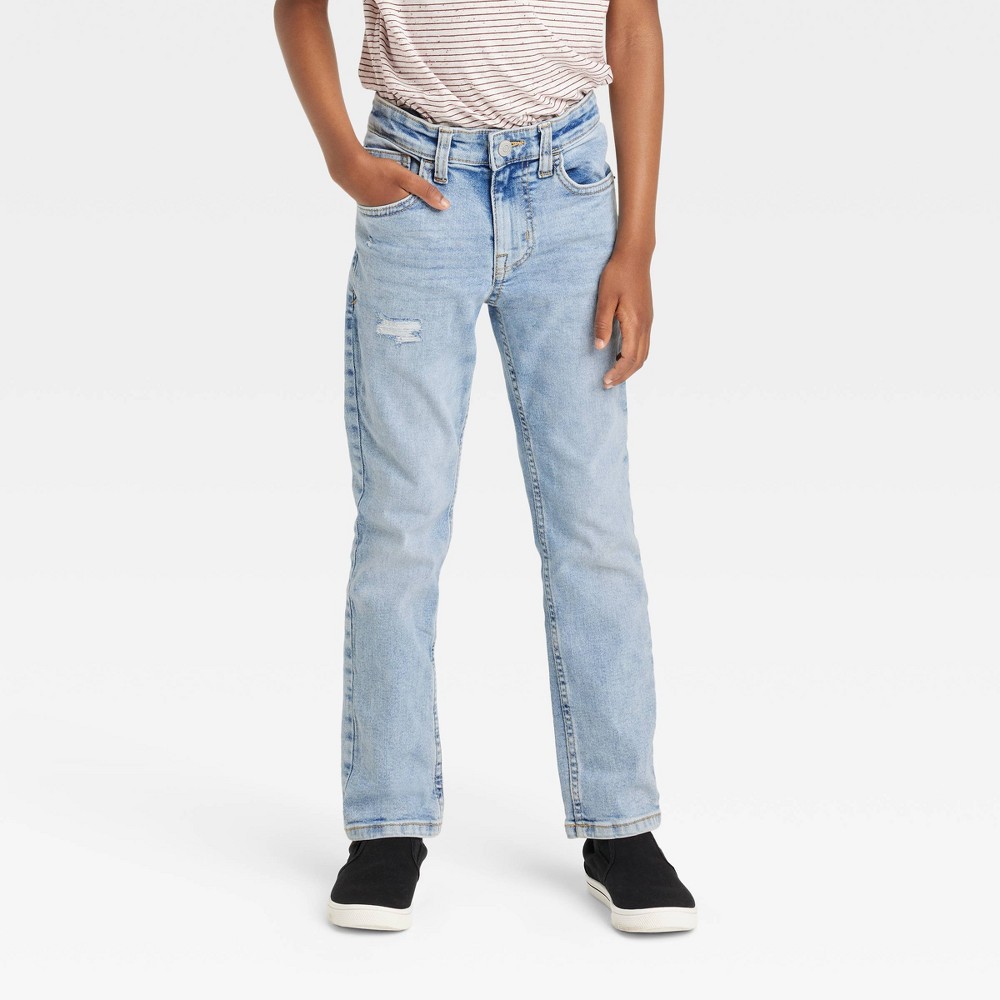 Boys' Super Stretch Slim Jeans - Cat & Jack Light Wash 14, Light Blue