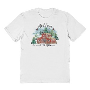 Rerun Island Men's Christmas Hoildays At The Farm Short Sleeve Graphic Cotton T-shirt - 1 of 1