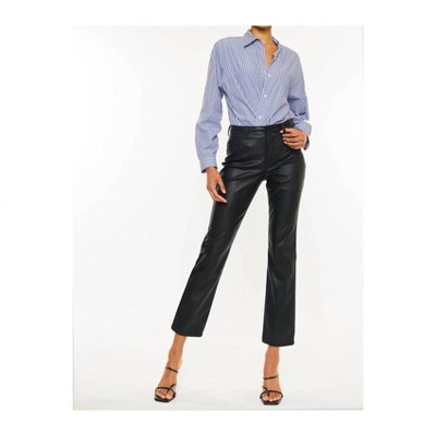 Women's High Rise Polyurethane Straight Leg Jeans - KanCan