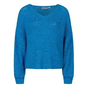 Women's Wo's V-neck Tape Yarn Sweater - ESQUALO - 1 of 3