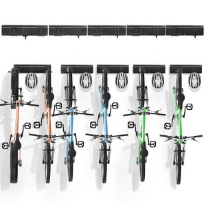 VEVOR Bike Storage Rack, 6 Bike Racks and 5 Helmets Hooks, Wall Mount Bike Storage Hanger, Home & Garage Organizer - 1 of 4