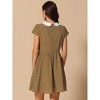 INSPIRE CHIC Women's Peter Pan Collar Short Sleeves Contrast A-Line Polka Dots Dress - 4 of 4
