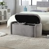 Modern Fabric Upholstered Storage Ottoman Bench with Safe Hinge,Lounge End of Bed Storage Bench,Storage Entry Bench,Storage Hassock-Cuddlewood - 3 of 4